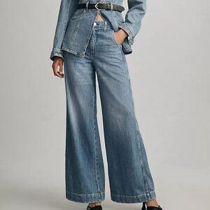 AMO Edith Wide Leg Trouser, High Rise, Size 28